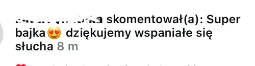 Opinia rodzica o audiobajkach terapeutycznych - zrzut ekranu wiadomości