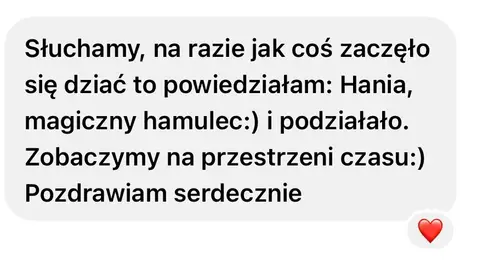Opinia rodzica o audiobajkach terapeutycznych - zrzut ekranu wiadomości