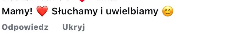 Komentarz z Facebooka: mamy, słuchamy i uwielbiamy