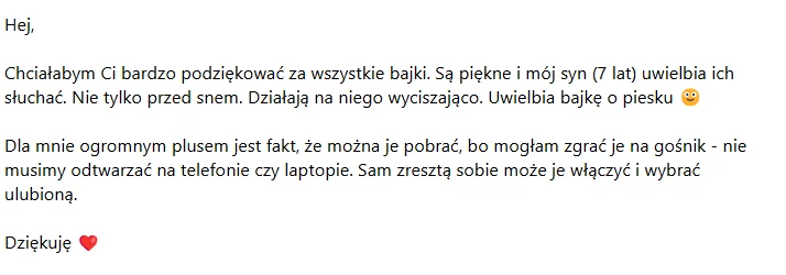Mail od mamy: syn 7 lat słucha bajek nie tylko przed snem - działają na niego wyciszająco