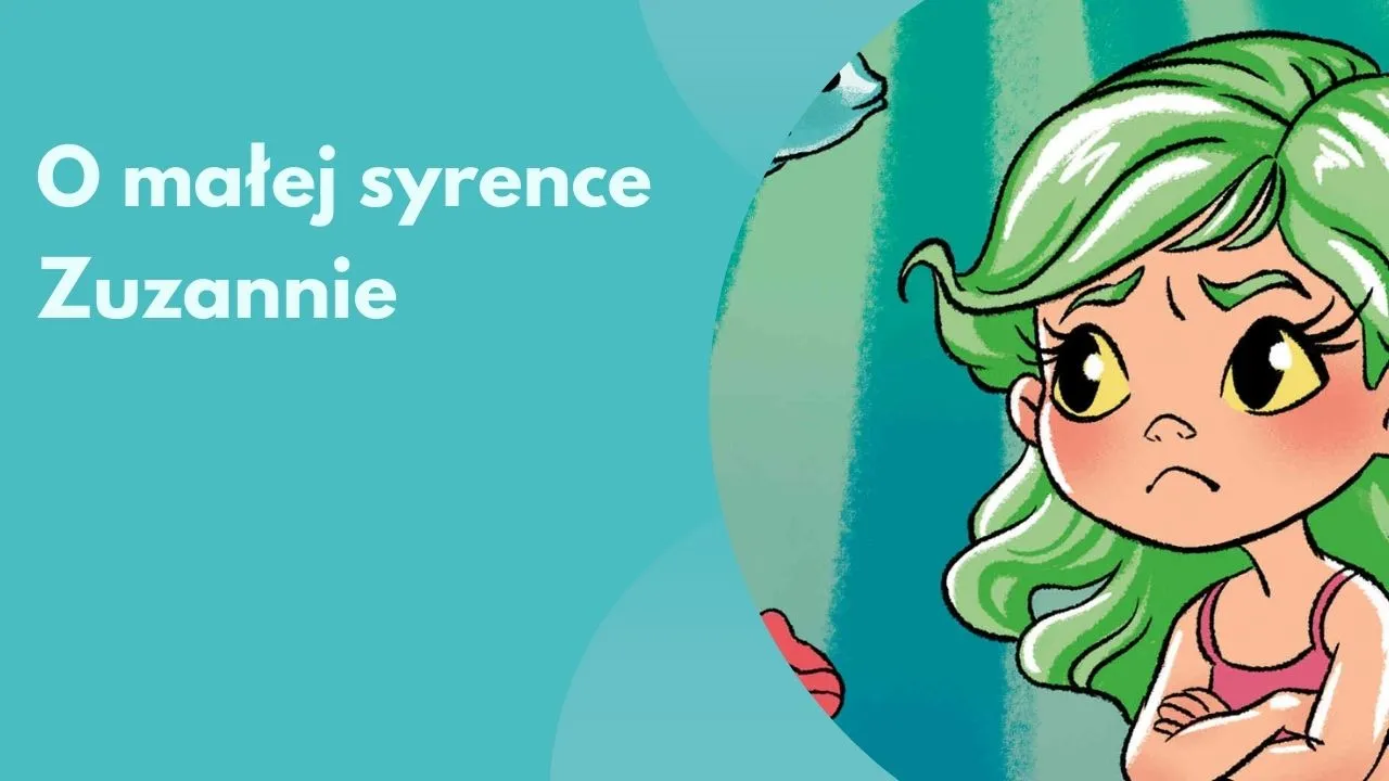 Okładka audiobajki „O małej syrence Zuzannie” — syrenka Zuzanna